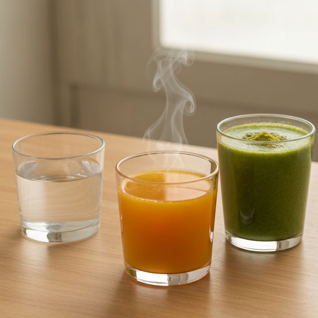 Olika hälsosamma drycker under dagen